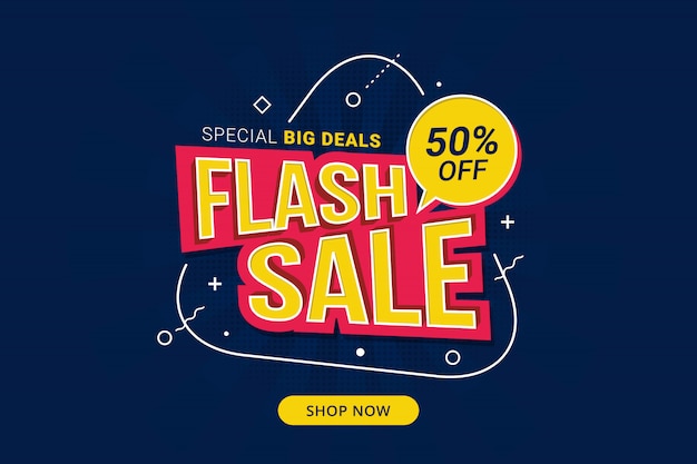 Flash sale discount banner template promotion