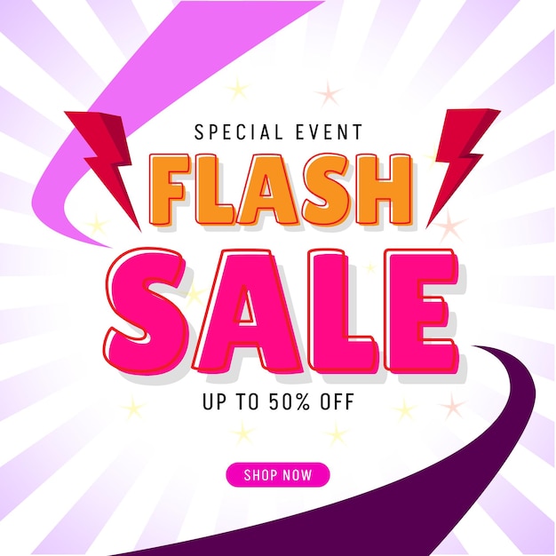 Flash sale discount event banner