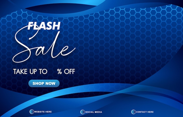 flash sale discount template banner with copy space for product sale with abstract gradient blue and white background design 5