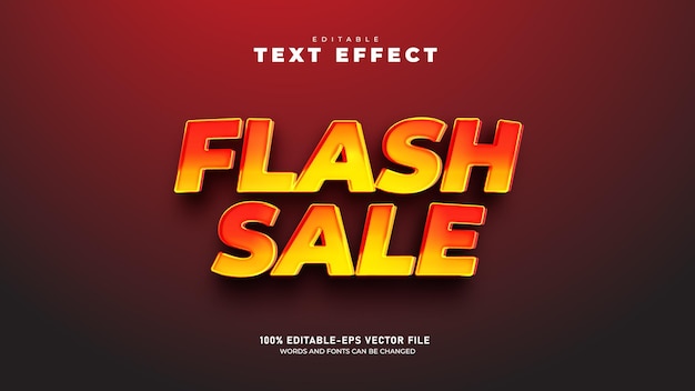 Vector flash sale editable colorful 3d text effect template