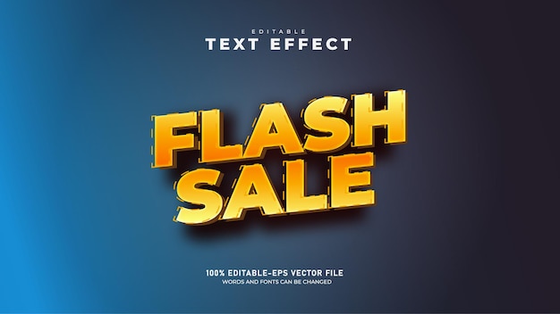 Vector flash sale editable minimal 3d text effect template