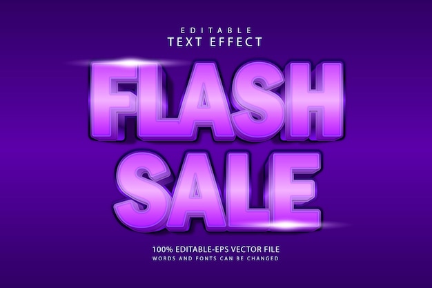 Flash sale editable text effect 3 dimension emboss modern style