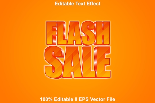 Flash sale editable text effect 3d emboss gradient style