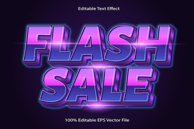 Vector flash sale editable text effect emboss cartoon gradient style