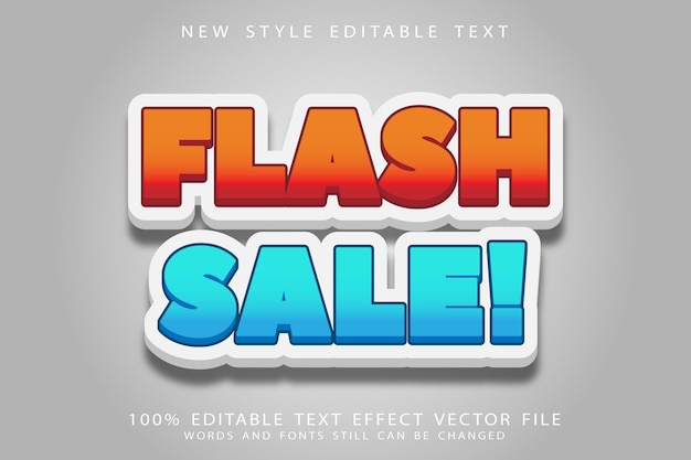 Flash sale editable text effect emboss comic style