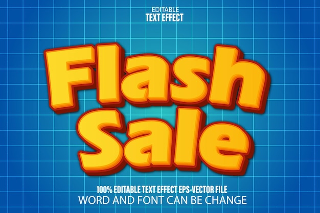 Flash sale editable text effect flat gradient style