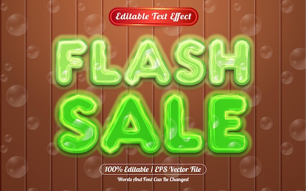 Flash sale editable text effect light and bubble themed