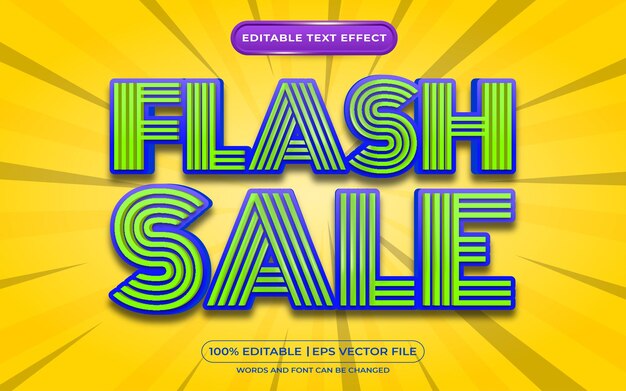 Vector flash sale editable text effect template style