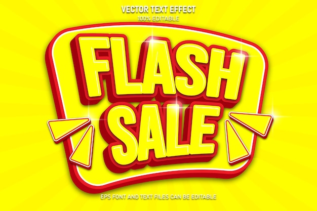 Vector flash sale editable text effect trending style modern