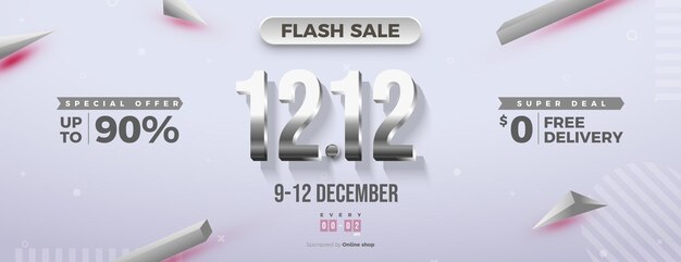 Flash sale en speciale aanbieding actie bij 12 12 sale