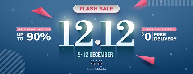 Flash sale en speciale aanbieding actie bij 12 12 sale