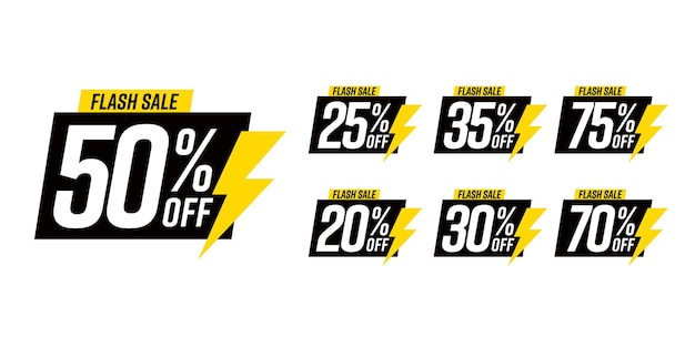 Flash sale event advertisement sticker set