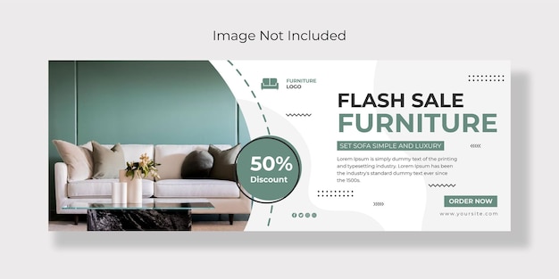 Flash sale furniture web banner or social media banner