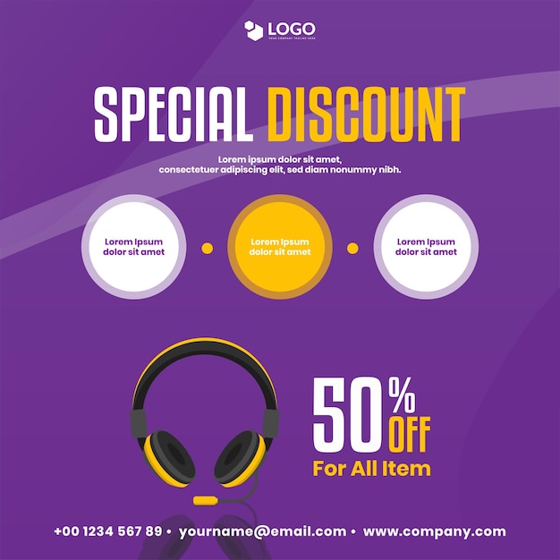 flash sale gaming headset promotional design