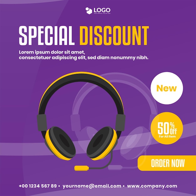 flash sale gaming headset promotional design