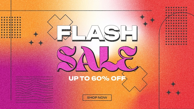 Vector flash sale grainy gradient banner