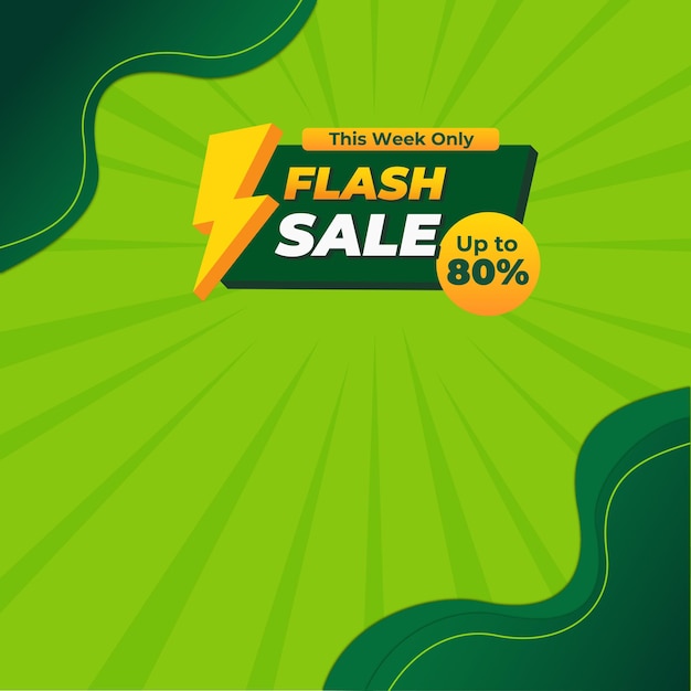 flash Sale groene sjabloonbanner