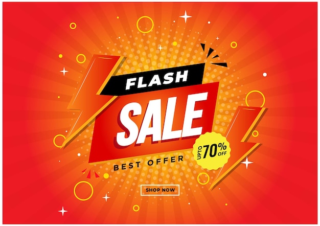 Flash sale korting banner sjabloon promotie