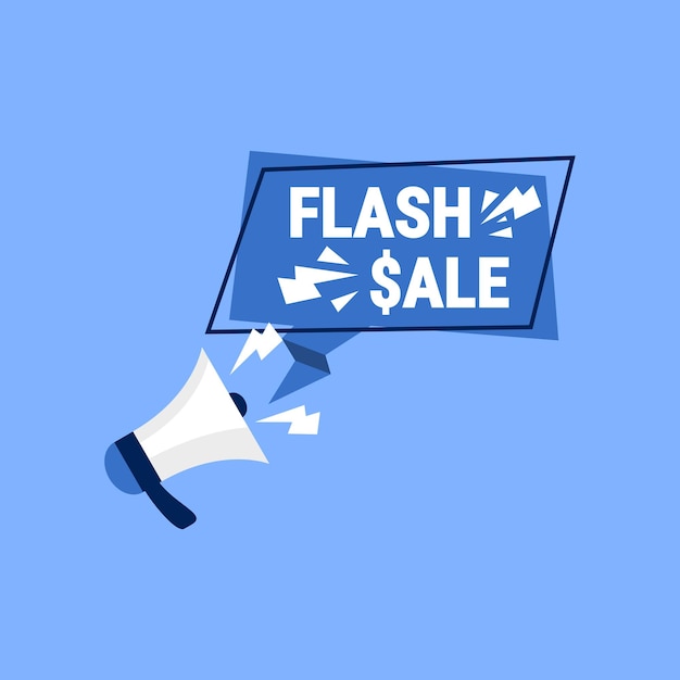 Vettore illustrazione vettoriale della vendita flash del megafono