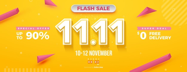 Flash sale met korting en gratis bezorging bij 11 11 sale