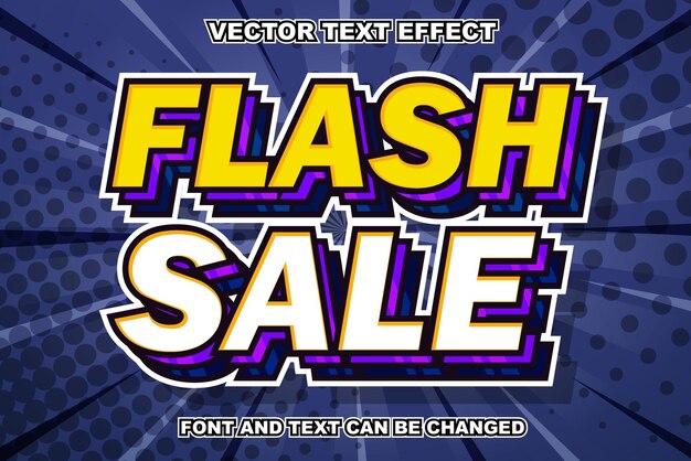 Modello di stile del carattere effetto testo modificabile in stile pop art 3d moderno di vendita flash