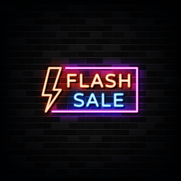 Insegna al neon di vendita flash, stile neon