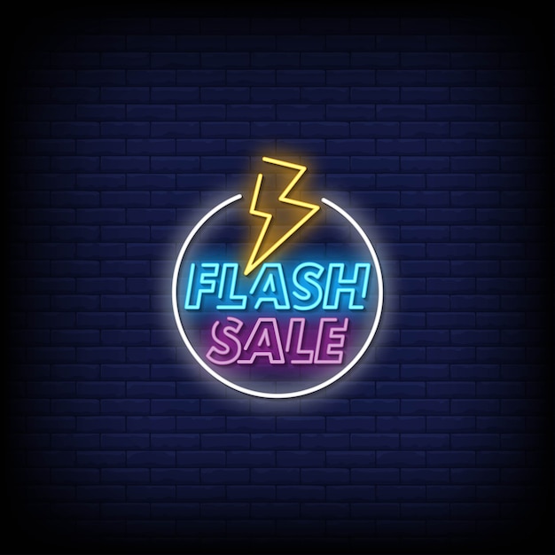 Vector flash sale neon signs style text