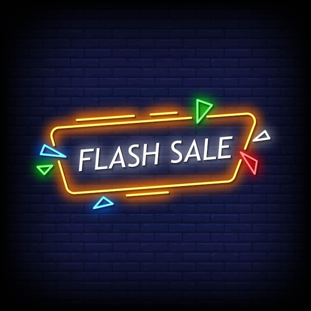 Vector flash sale neon signs style text