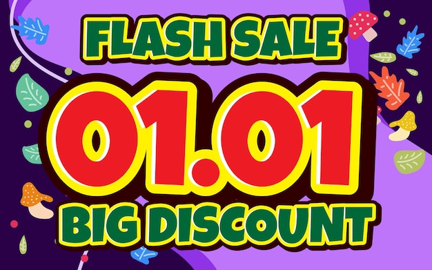 Flash sale Number banner text effect