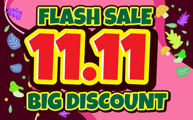 Vector flash sale number banner text effect