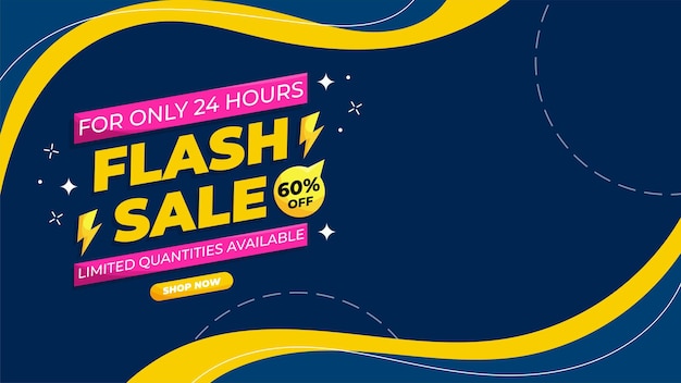 Flash Sale Offer Banner Template with Copy Space