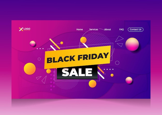 Modello di progettazione della pagina di destinazione del black friday dell'offerta di vendita flash