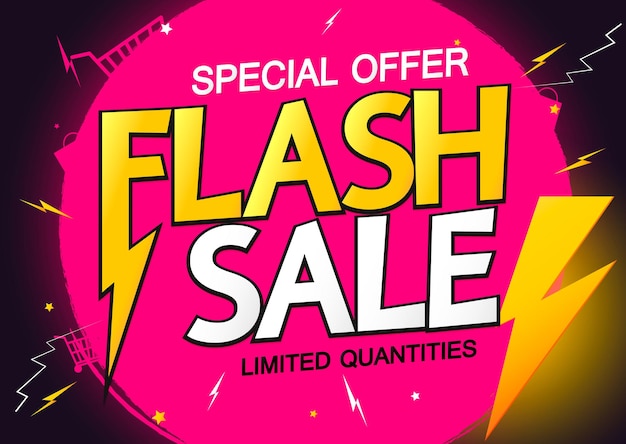 Плакат Flash Sale или шаблон дизайна баннера