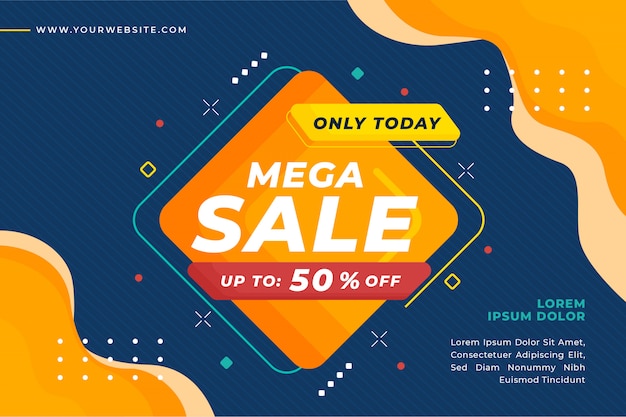 Vector flash sale promotion banner template