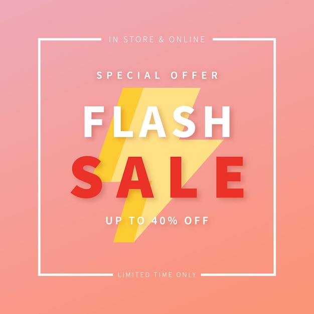 Vector flash sale promotion banner.