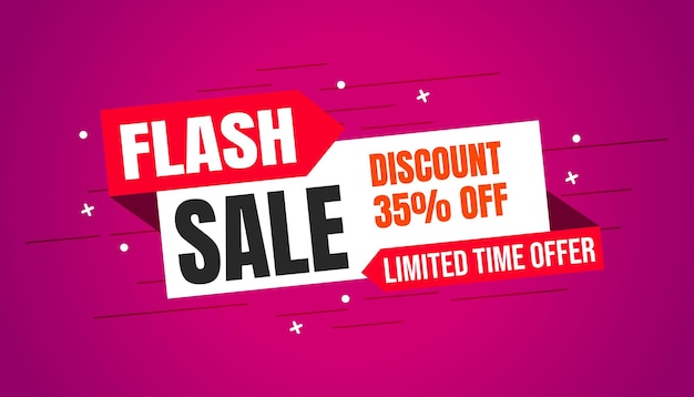 Vector flash sale promotion discount banner template