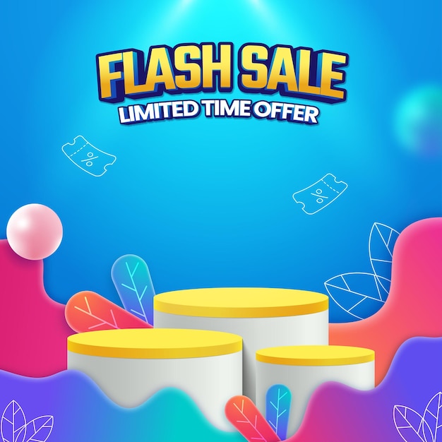 Vector flash sale promotion event banner template and social media post