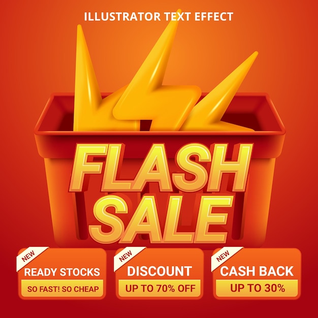 Vector flash sale promotion vector illustration