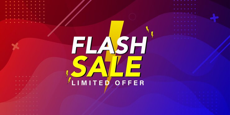 Flash Sale Purple Blue Abstract Background Professional Multipurpose Design Banner
