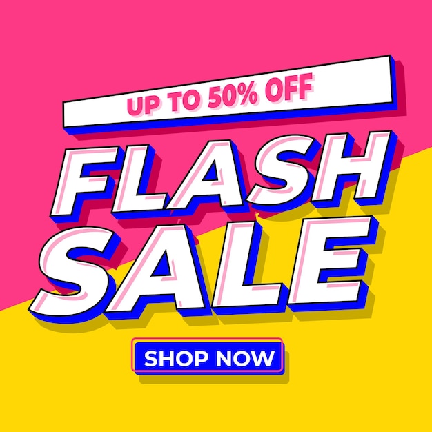 Flash Sale Shopping Плакат или баннер Дизайн шаблона баннера Flash Sales для социальных сетей и веб-сайта