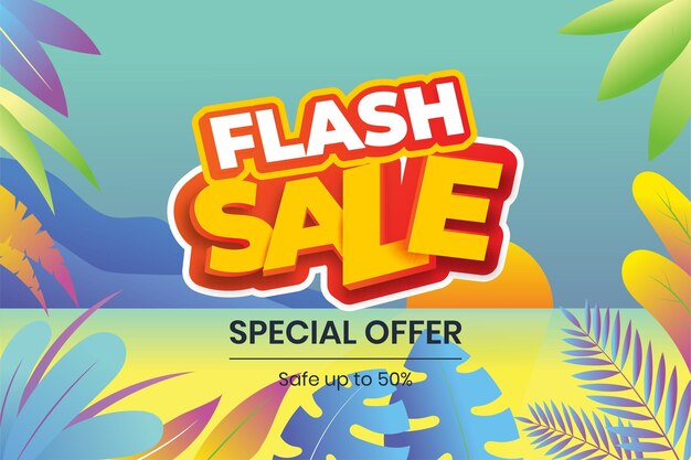 Flash Sale Shopping Poster or banner with text Flash Sales banner template design for social media