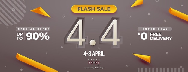 Flash sale and special offer with free delivery at 4 4 sale background