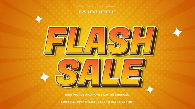 Flash sale text effect banner template design