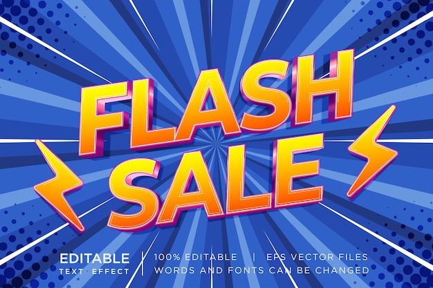 flash sale text effect banner template