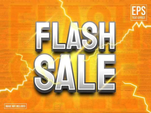 Flash Sale Text Effect Editable Template with White, Orange and Yellow Color.