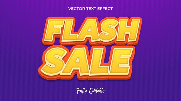 Vettore flash sale effetto di testo completamente modificabile e scalabile