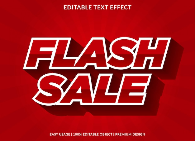 flash sale text effect template with 3d bold style