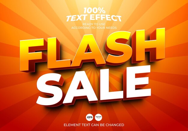 Вектор Текстовый эффект flash sale