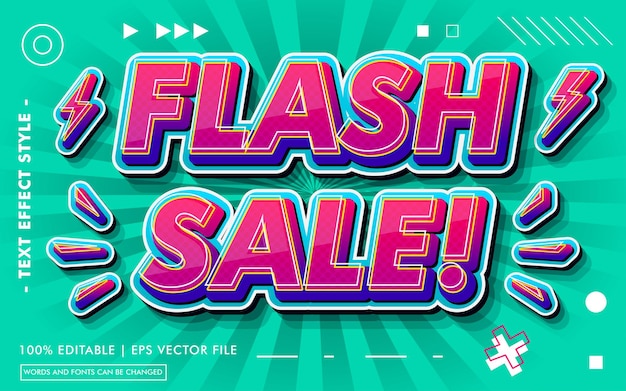 Vector flash sale! text effects style