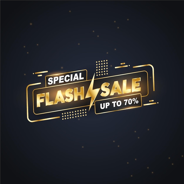 Vector flash sale text gold luxury